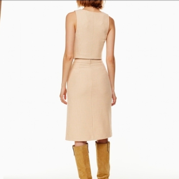ARITZIA WILFRED PATIO MIDI SKIRT HOUNDSTOOTH 6 - Picture 3 of 12
